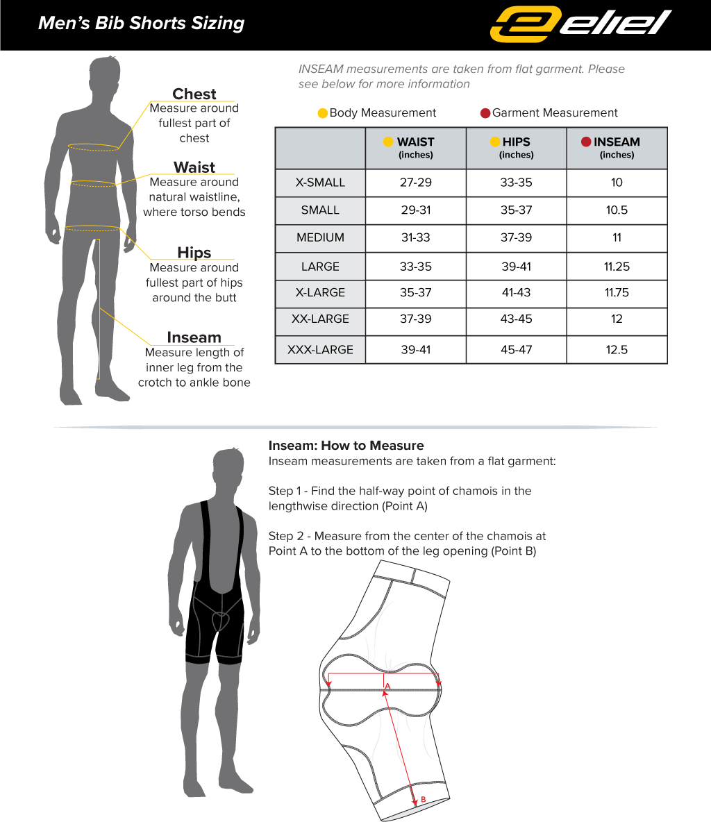 Game Bibs Size Chart